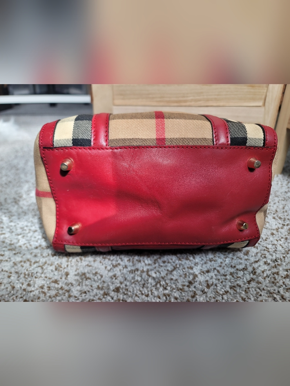 Burberry Tricolor Canvas Leather Boston Bag - Picture 6 of 17